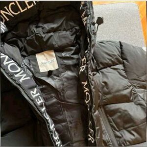 Moncler Black Quilted Jacket with Logo